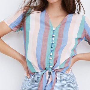Madewell Tie Knot Top Striped Women’s XL